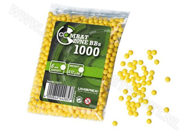 BB Combat Zone Yellow 6 mm 0.12 gram 1000 pcs