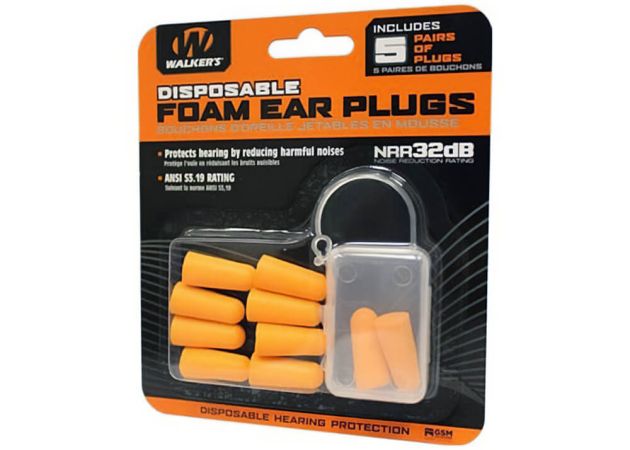 Ear Plugs Walker's Orange Soft Foam 5-Pack