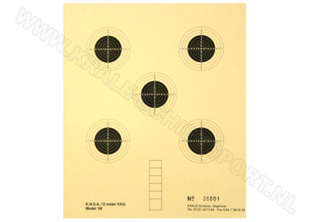 Kruger Smallbore rifle shooting target 12 m 0700N (numbered)