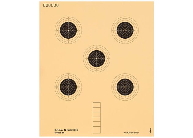 Smallbore rifle shooting target 12 m 0700N (numbered)