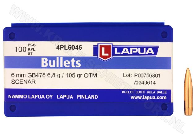 Kogelkoppen Lapua Scenar .243 OTM 105 grain