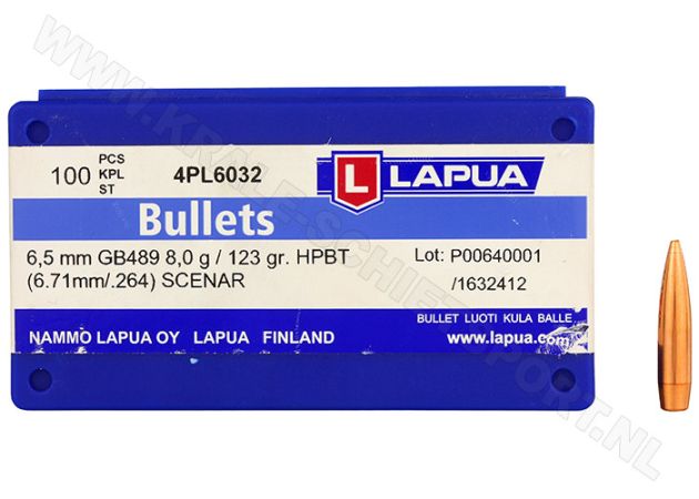 Kogelkoppen Lapua Scenar .264 HPBT 123 grain