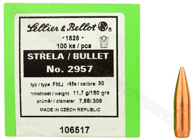 Kogelkoppen Sellier & Bellot .308 FMJ 180 grain