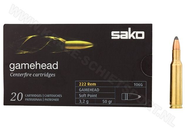 Kogelpatronen Sako Gamehead .222 Rem SP 50 grain