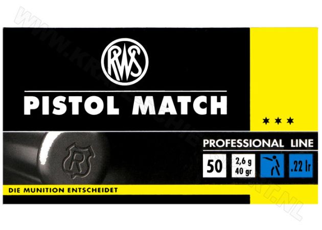 Kogelpatronen RWS Pistol Match .22 LR RN 40 Grain