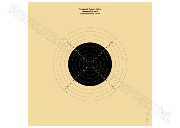 Kruger Target for bigbore rifle 2420, 300 m reduced for 100 m distance