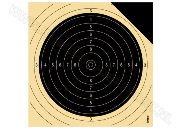 Kruger sighting target centre for smallbore rifle 50 m with black corner 2030P