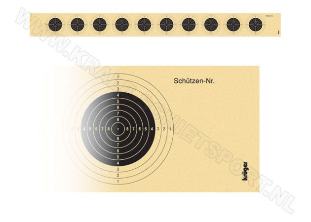 Kruger target-strip for air rifle with 10 targets 1010 (unnumbered)