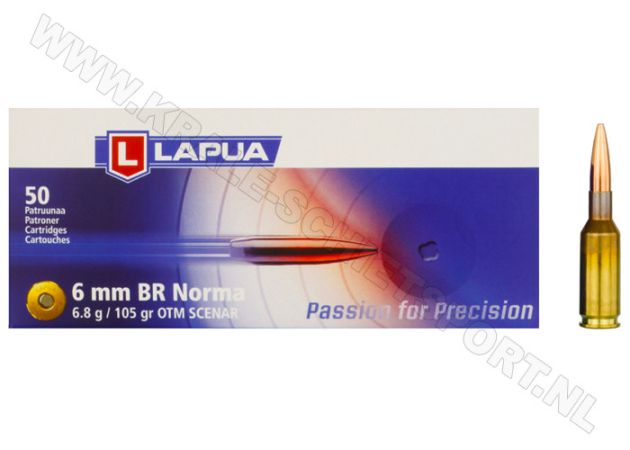 Kogelpatronen Lapua Scenar 6 mm Norma BR OTM 105 grain