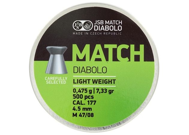 Luchtdrukkogeltjes JSB Match Light Weight 4.5 mm 7.33 grain