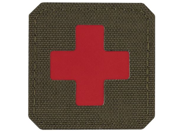 Patch M-Tac Medic Cross Lasercut - Ranger Green / Red