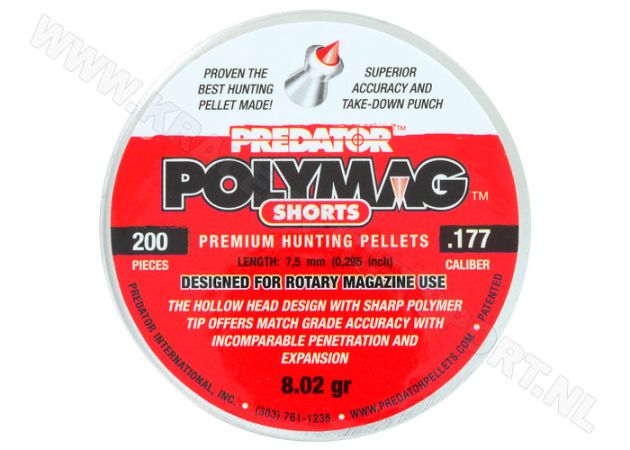 Airgun Pellets Predator Polymag Shorts 4.5 mm 8.02 grain