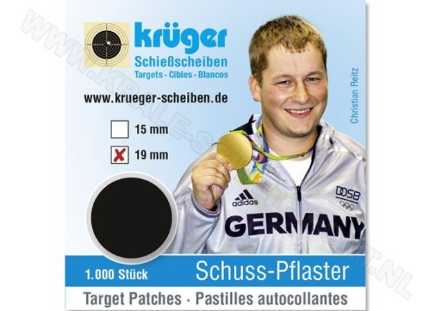 Kruger Target patches 8619, 19 mm zwart