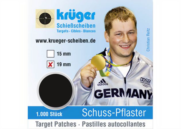 Kruger Target patches 8619, 19 mm zwart