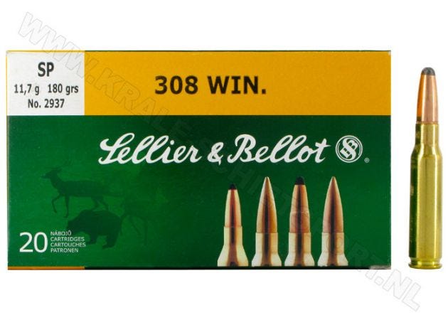 Kogelpatronen Sellier & Bellot .308 Win SP 180 grain