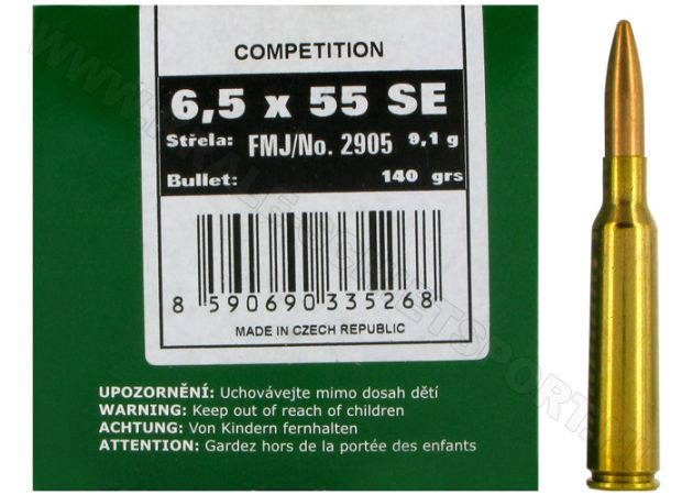 Kogelpatronen Sellier & Bellot 6.5x55 SE FMJ 140 grain