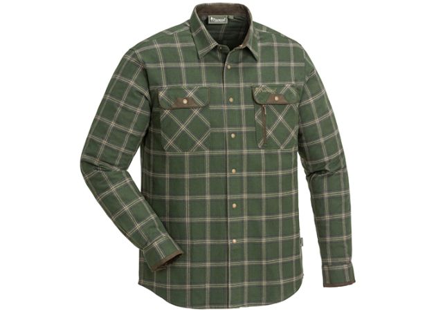 Shirt Pinewood Prestwick Exclusive Mossgreen / Dark Brown