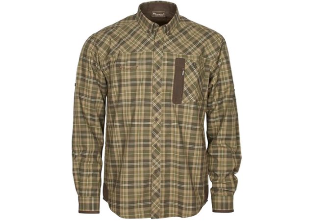 Shirt Pinewood Wolf Suede Mid Green / Dark Green