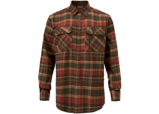 Overhemd Pinewood Prestwick Exclusive Dark Green/Terracotta