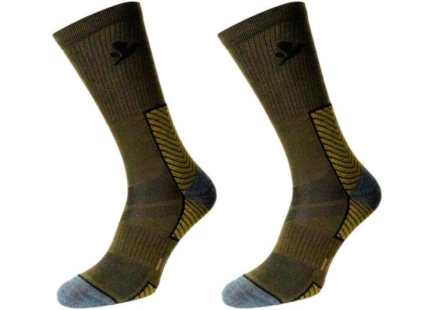 Sokken Seeland Field Merino Pine 2-Pack - Green / Military Olive