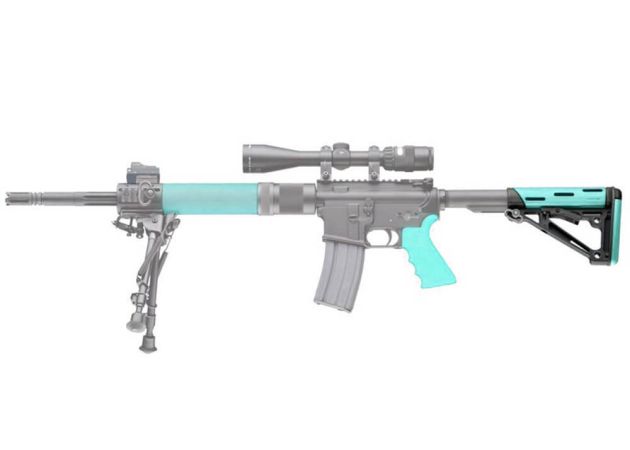 Stock Hogue AR15 OMCB Mil-Spec with grip Aqua