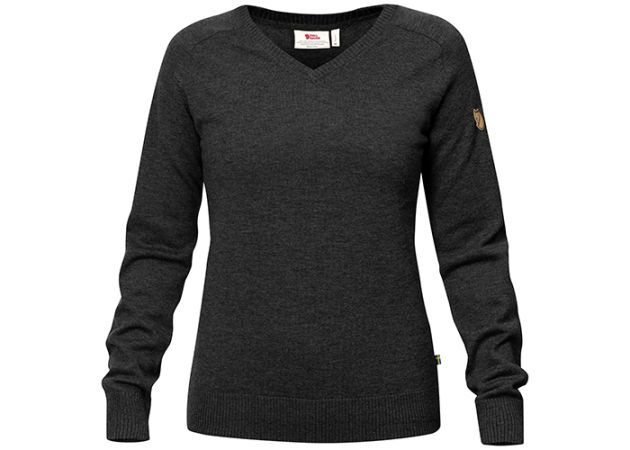 Sweater Fj llr ven S rmland V Neck Women Dark Grey
