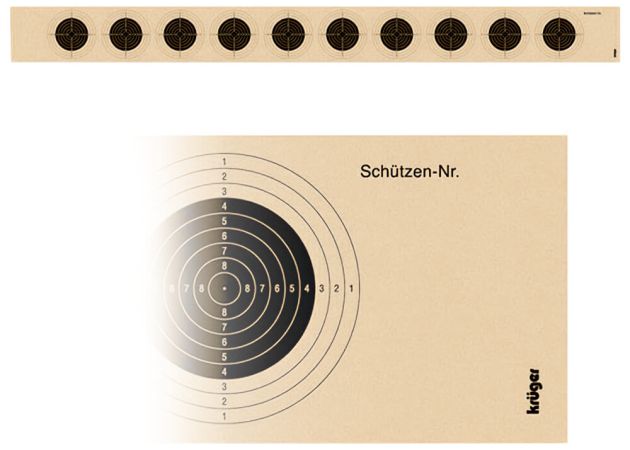 Target-strip for air rifle with 10 targets 1010N 57x5.2 (numbered)