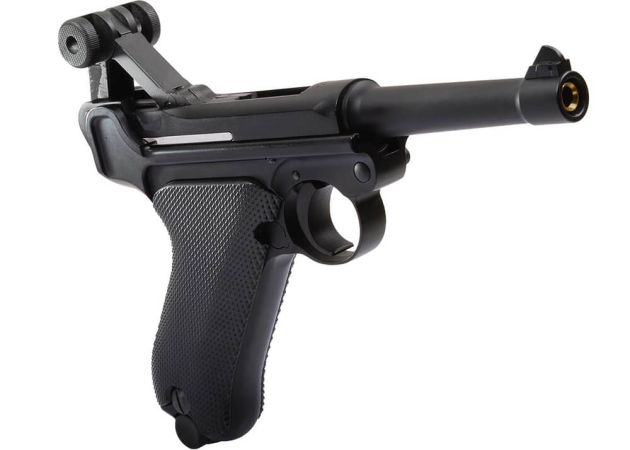 LUGER P08 モデルガン ブラック WWII Gear - P08 German Luger Lange Pistole Artillery Model Black