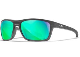 Wiley X JAKL Captivate Polarized Sunglasses - Safety Glasses Polished White Frame, Green Mirror Lens - Shooting & Outdoor