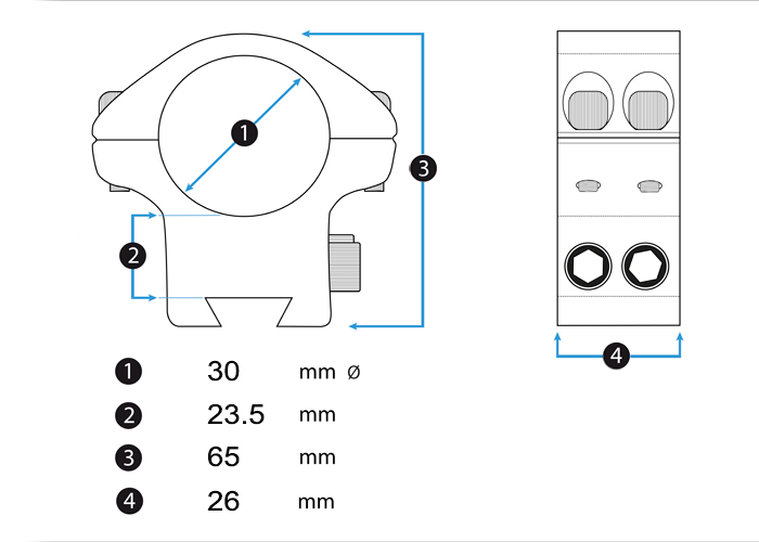 Mount Eagle Vision Infinity Elevation Adjustable 30 mm Picatinny