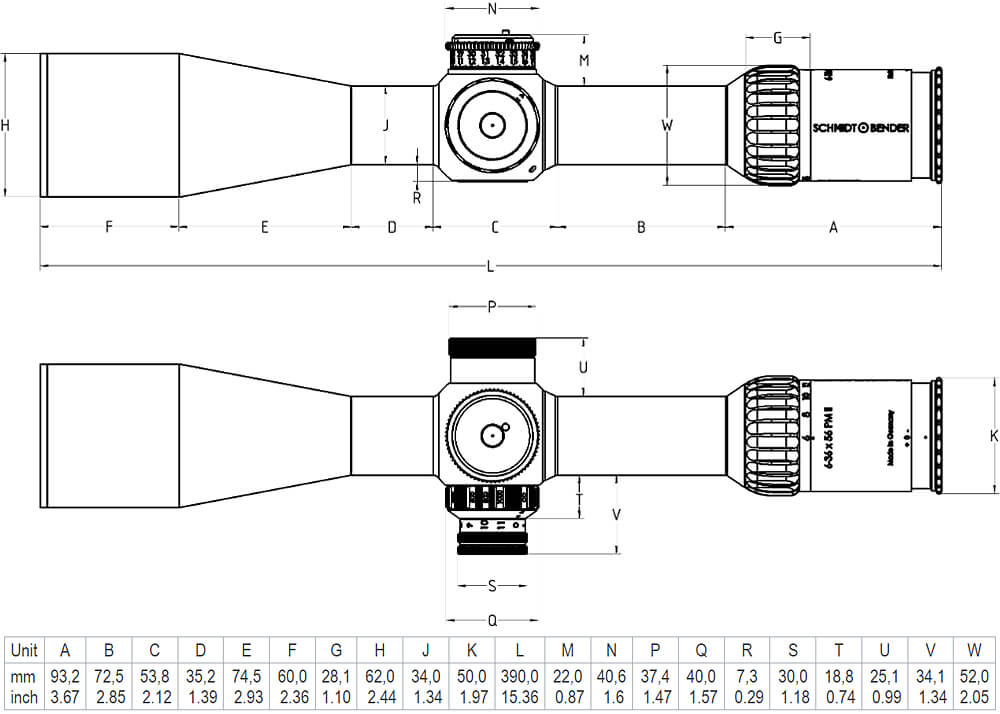 みみ　ページ Schmidt & Bender PM II High Performance 6-36x56 P5FL Rifle Scope