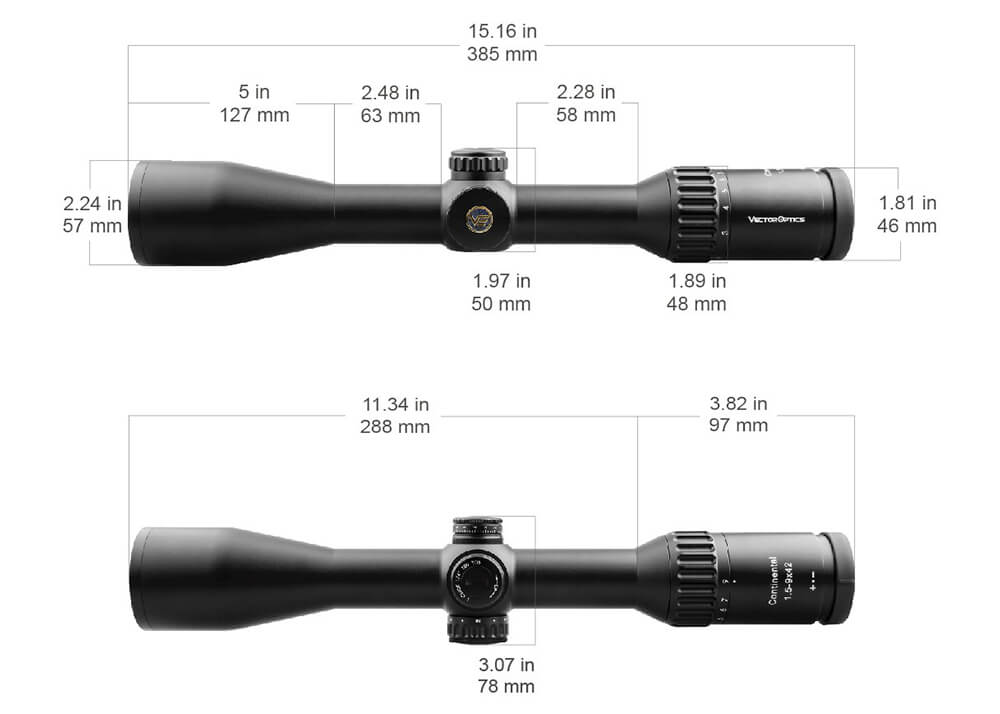 VECTOROPTICS　Continental 1.5-9×42 Vector Optics Continental 1.5-9x42 Rifle Scope