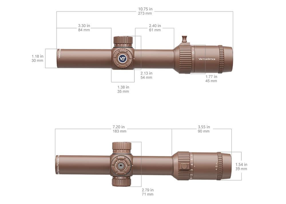 Rifle Scope Vector Optics Forester 1-8x24 VFD-3 - Coyote FDE