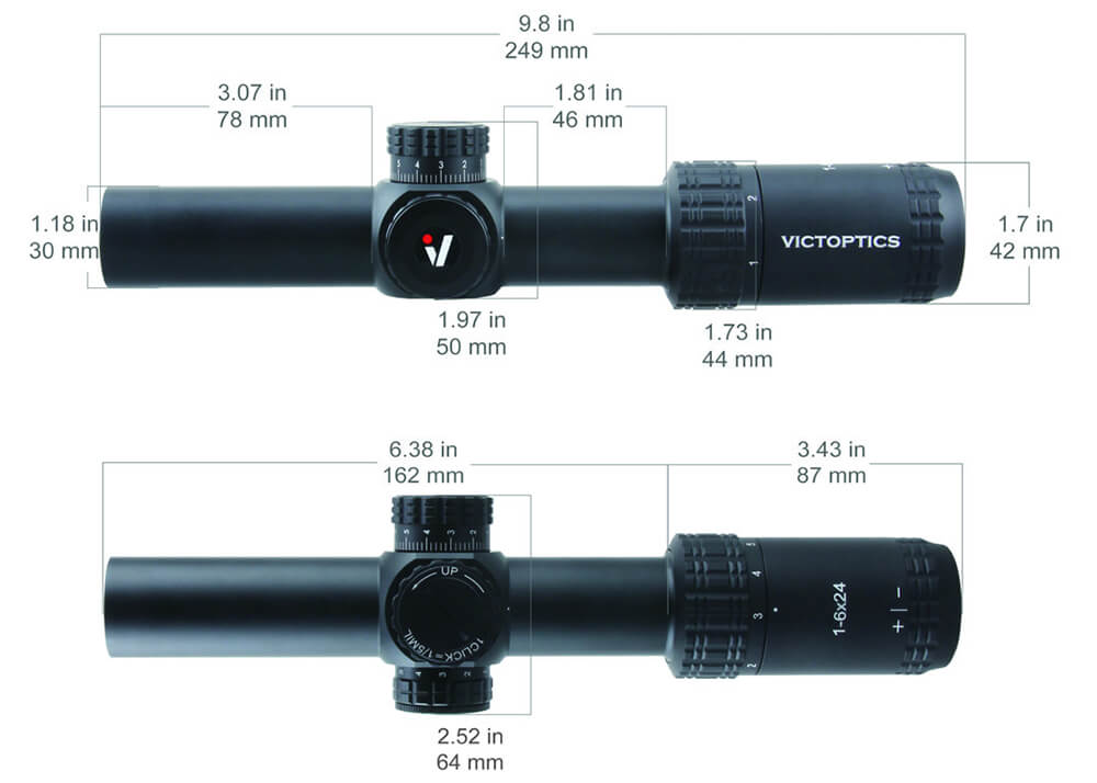Rifle Scope VictOptics S6 1-6x24 VI-CTSIX Black